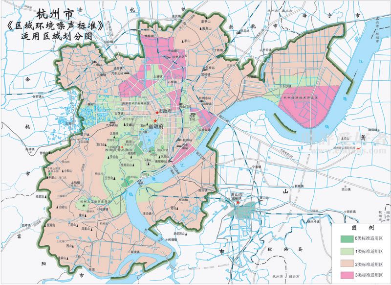 杭州市环境噪声标准适用区域划分图